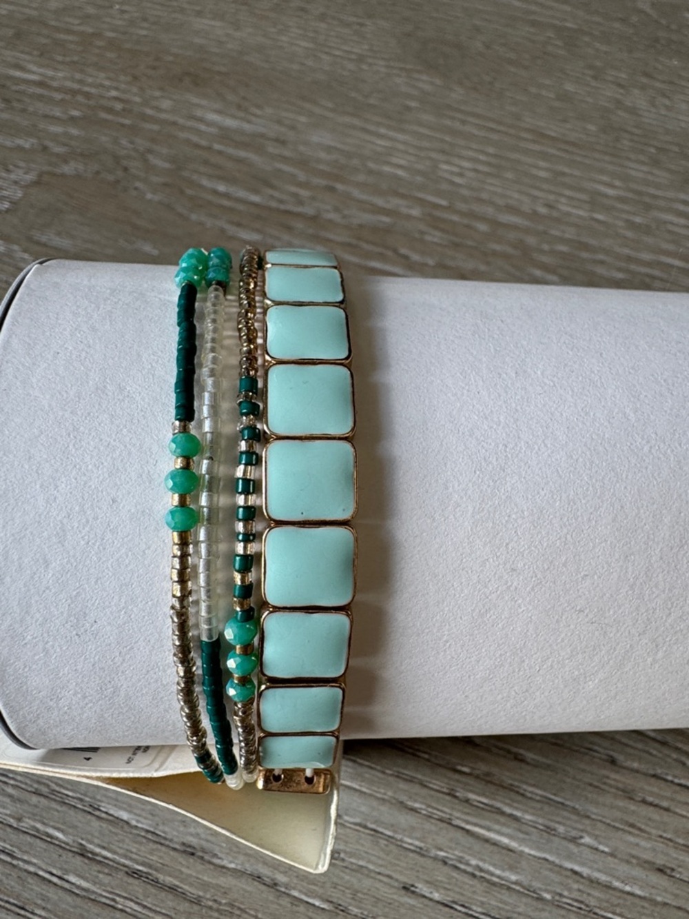 Stacked turquoise Beaded Stretch Bracelet Set